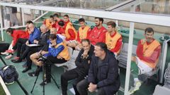 Suplentes en el partido Racing-Andorra disputado en A Malata.
