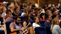 Un grupos de estudiantes de intercambio en la Universidade de Vigo