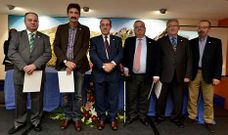 Los presidentes Ram�n Vigo, Jos� Manuel Peque�o, Manuel Valeriano Alonso, Pl�cido Garc�a, Manuel Castro y Jos� Manuel Santos