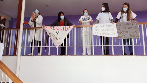 Protesta en el hospital de Cabue�es