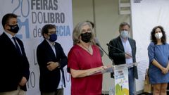 Maria Pousa, ley� el discurso de su hermano, el escritor y periodista Lu�s Pousa, pregonero de la 50 Feria del Libro de A Coru�a