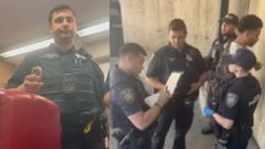 Captura de los vdeos que public Alex OKeefe en redes sociales y para denunciar suviolenta detencin