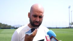 El entrenador del Celta, Claudio Gir�ldez, tras el partido ante el Acad�mico de Viseu.