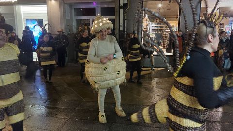 Ritmo y calor para desafiar a la lluvia en el desfile de entroido de O Carballi�o