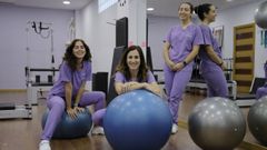 Romina Santoro, Minia Canedo e Iria Santos, en las instalaciones de Moviliza