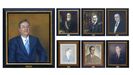De izquierda a derecha: Santiago Rey Fernández-Latorre, presidente de La Voz de Galicia desde 1988, Juan Fernández Latorre (1882-1912), José María Ozores de Prado (1912-1927), José Fernández-España y Vigil (1927-1927), Enrique de la Torre Gosálvez (1927-1946), Emilio Rey Romero (1946-1987), Emilio Rey Fernández-Latorre (1987-1988)