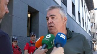 Santos Cerd�n, ex n�mero tres del PSOE, llegando a los juzgados de Tafalla (Navarra) el lunes pasado.