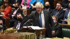 Un airado Boris Johnson, este mi�rcoles, durante su intervenci�n en el Parlamento brit�nico