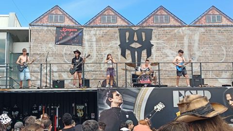 La banda, en su concierto del pasado jueves en Viveiro