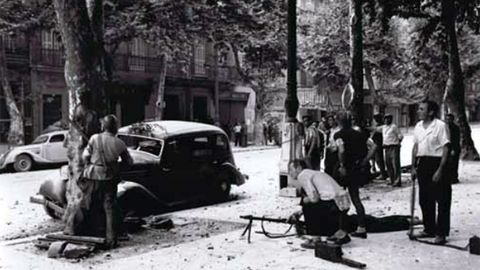 Combatientes de las fuerzas francesas del Interior (FFI) durante la liberacin de Marsella de la ocupacin nazi, en 1944