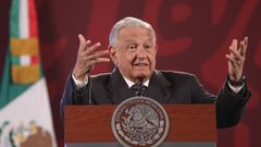 El presidente de M�xico, Andr�s Manuel L�pez Obrador, durante una rueda de prensa