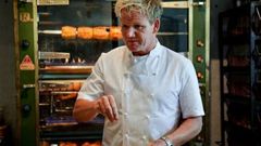 El chef Gordon Ramsay durante la grabacin de un programa de televisin.