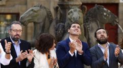 Los diputados de Ciudadanos Girauta, Rivera y Miguel Guti�rrez en una imagen de archivo durante un acto en Santiago