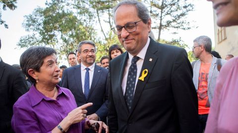 La delegada del Gobierno, Teresa Cunillera, junto al presidente de la Generalitat, Quim Torra