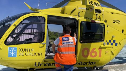 El helicptero medicalizado traslad a uno de los motoristas