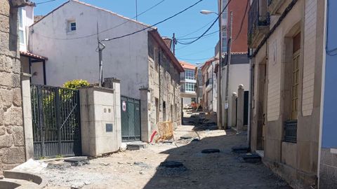 Imaxe do estado das obra da r�a Bouza de Abaixo.