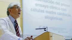 El jefe de servicio de cardiologa del Hospital General Universitario Gregorio Maran, Francisco Fernndez-Avils, durante la presentacin de la terapia pionera en humanos que utiliza clulas cardiacas alognicas