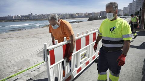 Vallado de la playa de Riazor