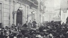 Vigo foi escenario, a finais de xaneiro de 1921, dunha multitudinaria homenaxe s heronas de Slvora, como recolle a imaxe da chegada da comitiva  Cidade Olvica.