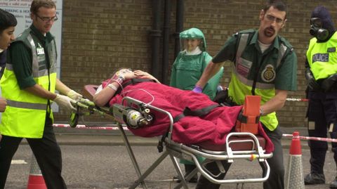 Simulacro de ataque qu�mico en Londres.