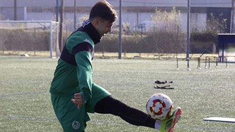 Durante un adestramento co Arenteiro, no que pasou os seus �ltimos meses como xogador.