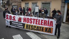 Foto de archivo de una protesta de los hosteleros de A Pobra