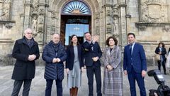 Miñones, en el Hostal de los Reis Católicos, durante la presentación de la reforma de seis paradores gallegos.