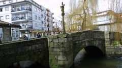 El conocido como puente romano sobre el ro Bermaa, en Caldas de Reis, est en el Camino Portugus a Santiago