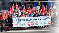 Movilizaciones en defensa del empleo en el BBVA. Esta tarde, desde Gij�n.