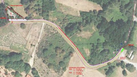 Plano difundido por la Xunta en el que se ve el recorrido del camino que ser acondicionado entre el balneario y la fuente de Augas Santas