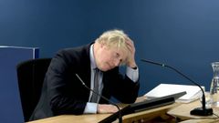 Boris Johnson durante el interrogatorio por su gestin de la pandemia en el Reino Unido.