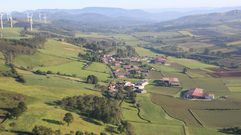 Vista a�rea de Maro�as, en Mazaricos