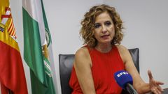 La secretaria general del PSOE-A, Mar�a Jes�s Montero, durante la entrevista concedida a Efe.