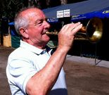 Manolo Paz, con su corneta.