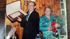 Mara Antonia Pernas con su marido Artemio Garca, cuando recibi un homenaje de sus compaeros