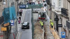 Obras en la R�a do Teatro este jueves por la ma�ana