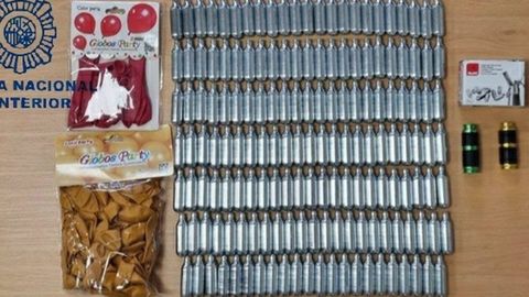 C�psulas del gas de la risa intervenidas por la polic�a