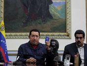 Ch�vez y Maduro, durante la comparecencia del s�bado en el palacio de Miraflores.