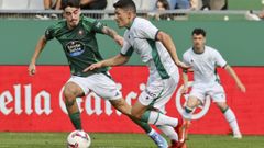 Miguel Loureiro, con el Huesca en A Malata la pasada temporada