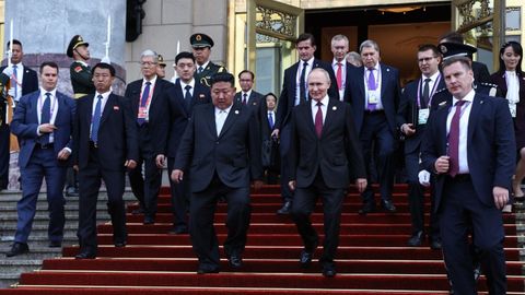 L�deres de diferentes pa�ses, en el homenaje en China