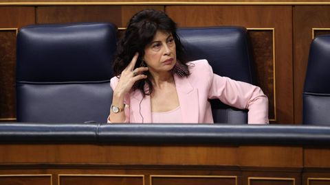 La ministra de Igualdad, Ana Redondo, a finales de abril en el Congreso