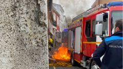 Los bomberos sacaron a la calle un colch�n en llamas para apagarlo en el exterior