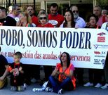 Protesta por el colapso de las ayudas de emergencia. 