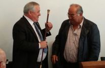 Jes�s Novo, tras recibir el bast�n de mando.