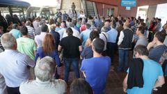 Asamblea trabajadores del transporte en la Estacion de autobuses de A Coru�a