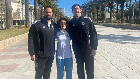 David Riveira, Paula L�pez y Jairo Campo, ya en Salou.