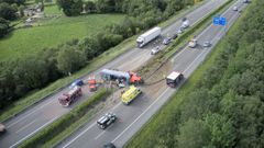 El tr�fico no lleg� a estar cortado pese a lo aparatoso que result� el accidente