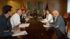 Imagen de la reunin de la comisin de seguimiento del pacto de Gobierno mantenida entre los diputados de Sumar y el Ejecutivo en el Congreso.