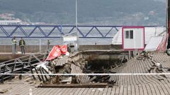 As� amanece la pasarela que se derrumb� durante O Marisqui�o