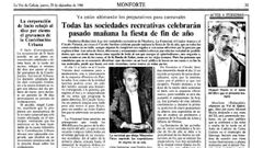 Las sociedades recreativas de Monforte y Escair�n se preparaban para recibir a 1989, seg�n la informaci�n publicada en La Voz el 29 de diciembre de ese a�o